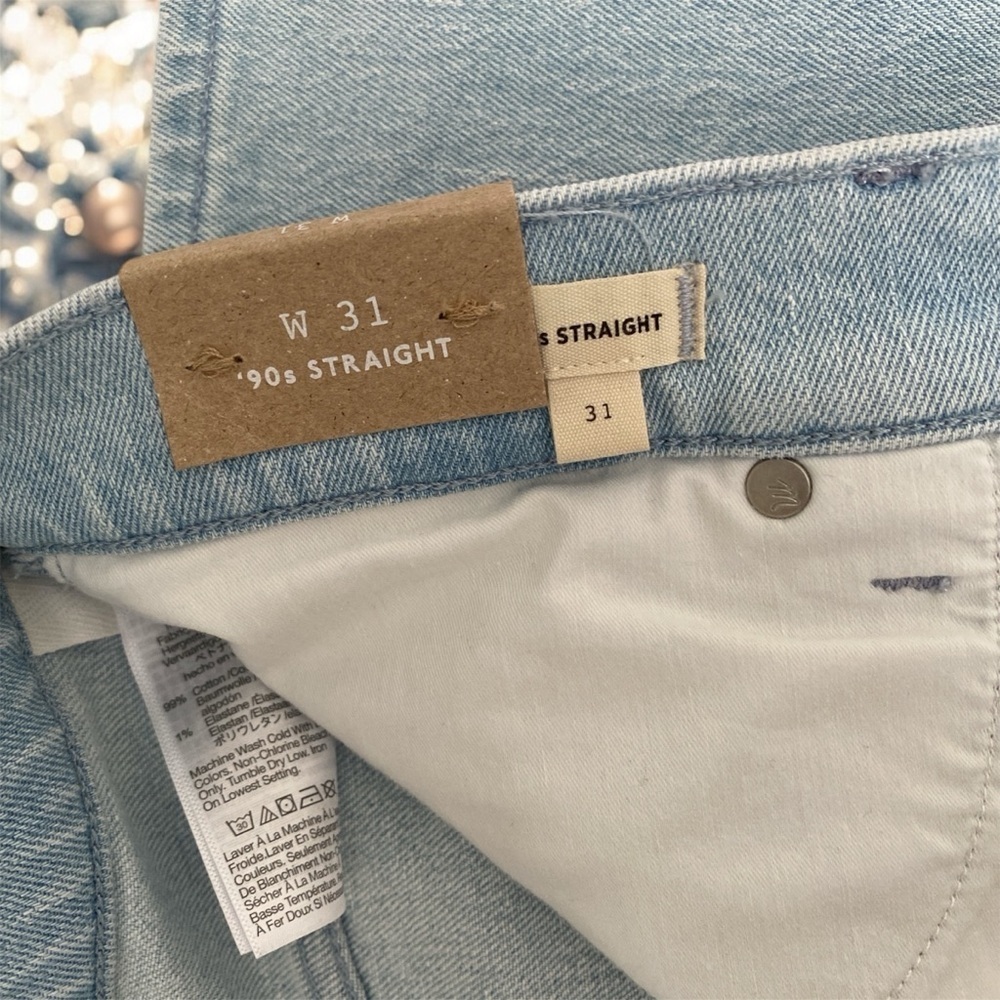 Madewell ’90s Straight Leg Jeans Light Wash Size 31 NWT Vintage-Inspired Denim - Picture 4 of 10